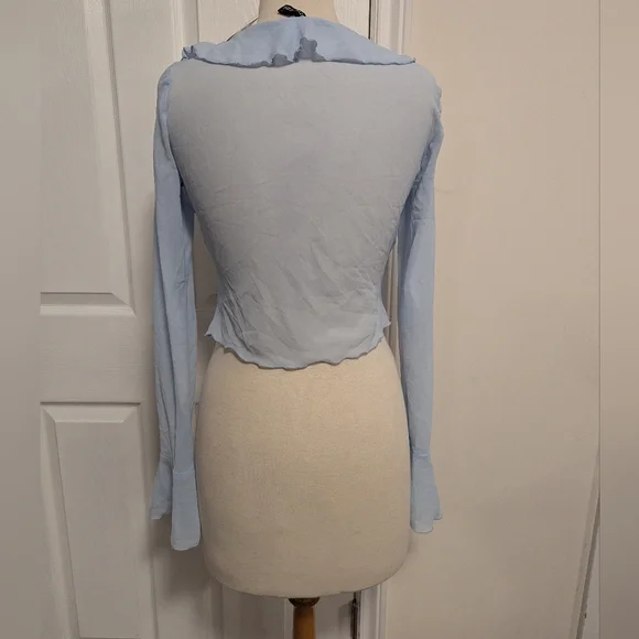 H&M Sky Blue Ruffle Blouse - Picture 5 of 10